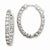 Sterling Silver Rhodium-plated CZ Hinged Oval Hoop Earrings