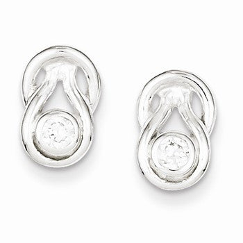 Sterling Silver CZ Post Earrings