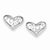 Sterling Silver Rhodium Plated CZ Heart Post Earrings