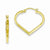 Sterling Silver Gold Plated Square Tube Heart Hoop Earrings
