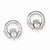 Sterling Silver Rhodium Plated CZ Claddagh Post Earrings