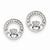 Sterling Silver Rhodium Plated CZ Claddagh Post Earrings
