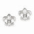 Sterling Silver Rhodium Plated CZ Fleur de lis Post Earrings