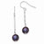 Sterling Silver Black Freshwater Cultured Pearl Bead Drop Earrings