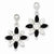 Sterling Silver/CZ/Stellux Crystal Flower Post Dangle Earrings