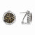 Sterling Silver Black Rhodium Round Brown CZ Omega Back Earrings