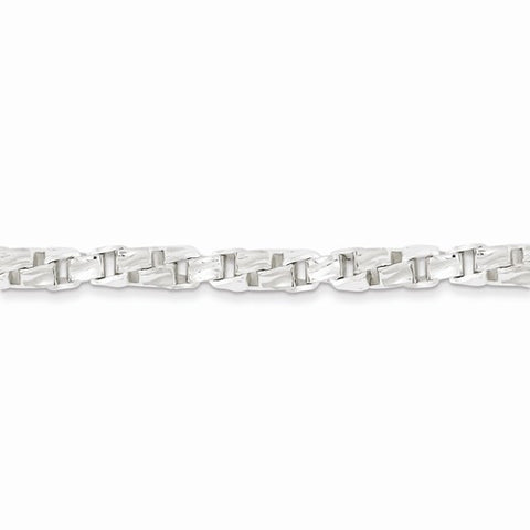 Sterling Silver Twisted Box Link Chain Bracelet
