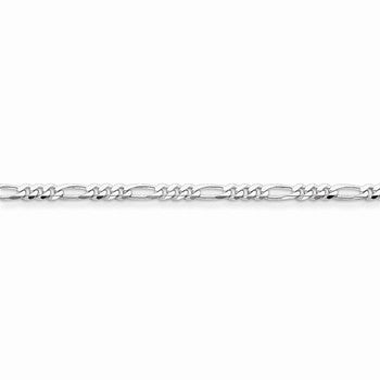 Sterling Silver Rhodium Plated Figaro Chain