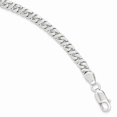 Sterling Silver Fancy Flat Link Bracelet
