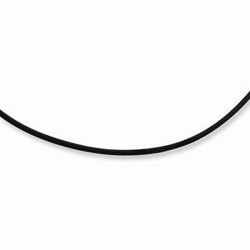 Sterling Silver Black Rubber Cord Necklace