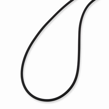 Sterling Silver Black Rubber Cord Necklace