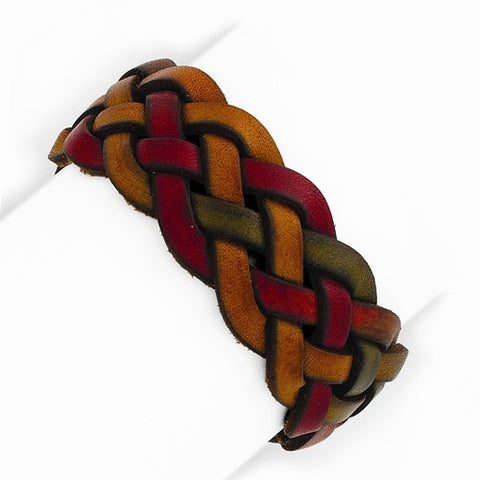 Sterling Silver Multi-Colored Leather Bracelet