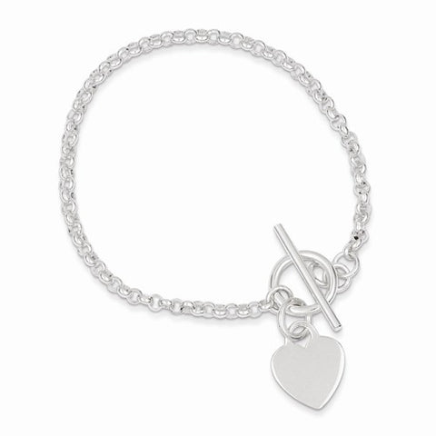 Sterling Silver Fancy Heart Bracelet