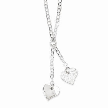Sterling Silver Fancy Heart Necklace