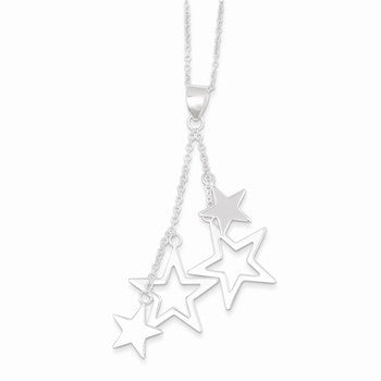 Sterling Silver Dangling Stars Necklace