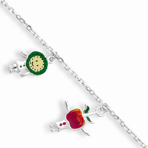 Sterling Silver Enameled Childs Bracelet