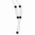 Sterling Silver & Black Bead Polished & Textured Drop Necklace