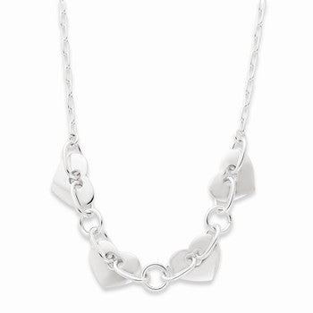 Sterling Silver Polished Fancy Heart Necklace