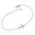 Sterling Silver Cz Sideways Cross W Bracelet
