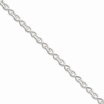 Sterling Silver Solid Polished Fancy Figure- Link Necklace