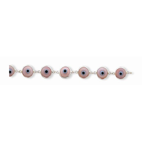 Ss -D Enameled Opaque Pink Eye Bracelet
