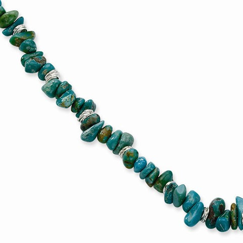 Sterling Silver Turquoise Chip Bracelet