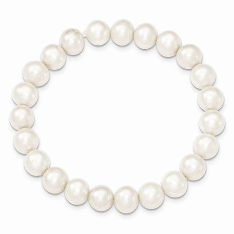 8-8.5Mm Freshwater Cultured Pearl White Stretch Bracelet