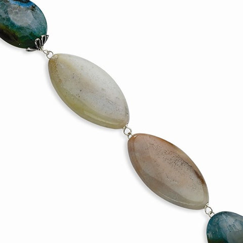 Sterling Silver Amazonite & Crack Agate Bracelet