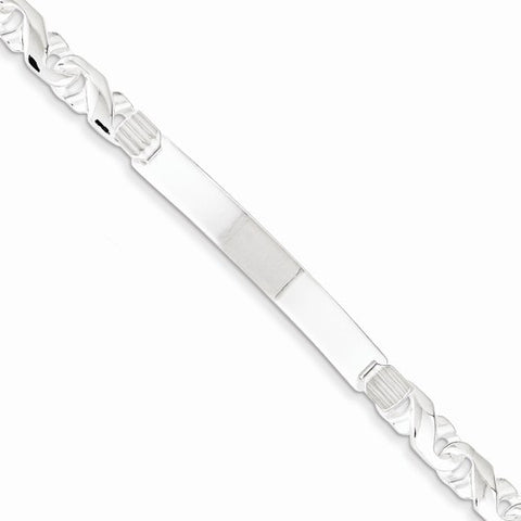 Sterling Silver Fancy Id Link Bracelet