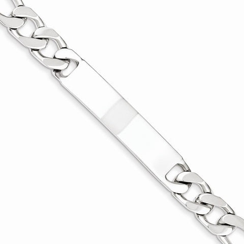 Sterling Silver Polished Engraveable Figaro Link Id Bracelet