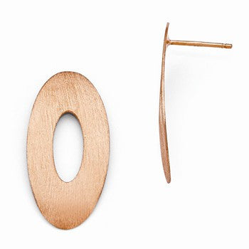 Sterling Silver Rose Gold-plated Scratch Finish Post Earrings