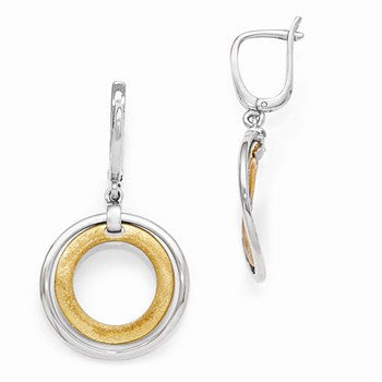 Sterling Silver Gold-tone Flash 24k Plated Earrings