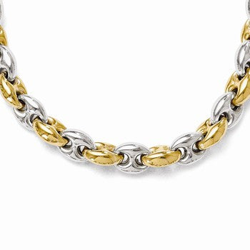 Sterling Silver Gold-Tone K Flash Plated Link Necklace