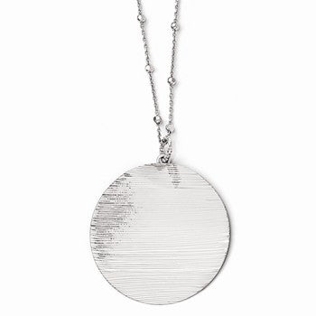 Sterling Silver Radiant Eence Rhodium-Plated Diamond-Cut Necklace