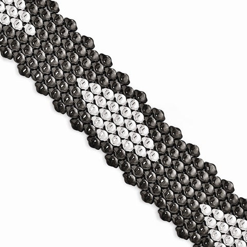 Sterling Silver Ruthenium-Plated Polished Bracelet