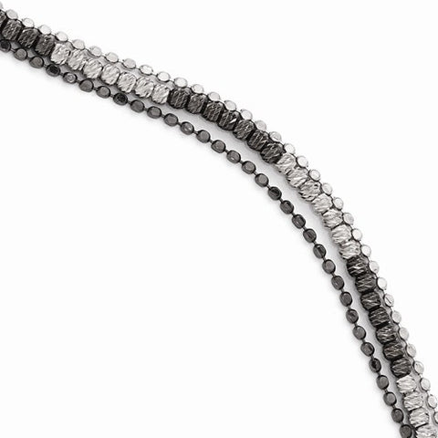 Sterling Silver Ruthenium-Plated Diamond-Cut Bracelet