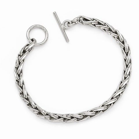 Sterling Silver Polished Link Toggle Bracelet