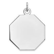 Sterling Silver Engraveable Octagon Disc Charm hide-image