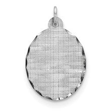 Sterling Silver Engraveable Oval Patterned Disc Charm hide-image