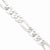 Sterling Silver Polished Flat Figaro Chain Bracelet