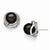 Sterling Silver 10-11mm Black Shell Pearl CZ Post Earrings