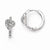 Sterling Silver CZ Rhodium Heart Hoop Earrings