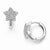 Sterling Silver CZ Rhodium Star Hoop Earrings