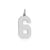 Medium Polished Number 6 Charm in Sterling Silver