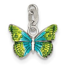Sterling Silver Enameled Butterfly Charm hide-image