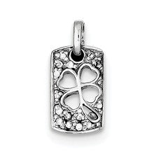 Sterling Silver Lucky CZ Shamrock Charm hide-image