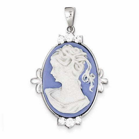 Sterling Silver CZ Cameo pendant, Exquisite Pendants for Necklace
