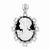 Sterling Silver Black & White Cameo Pendant, Pendants for Necklace