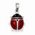 Sterling Silver Enameled Ladybug Pendant, Pendants for Necklace