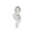 CZ Ribbon Charm in Sterling Silver